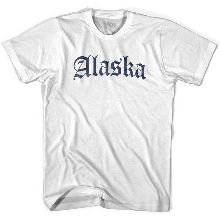 Alaska Old Town Font T-shirt - White