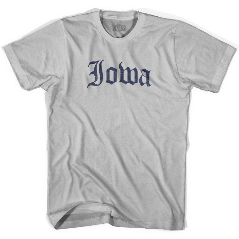 Iowa Old Town Font T-Shirt - Cool Grey