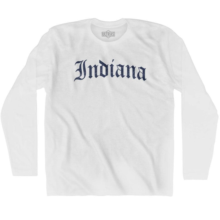 Indiana Old Town Font Long Sleeve T-shirt - White