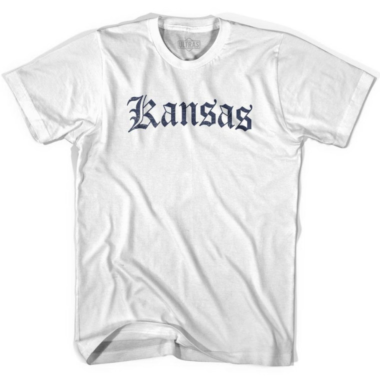 Kansas Old Town Font T-shirt - White