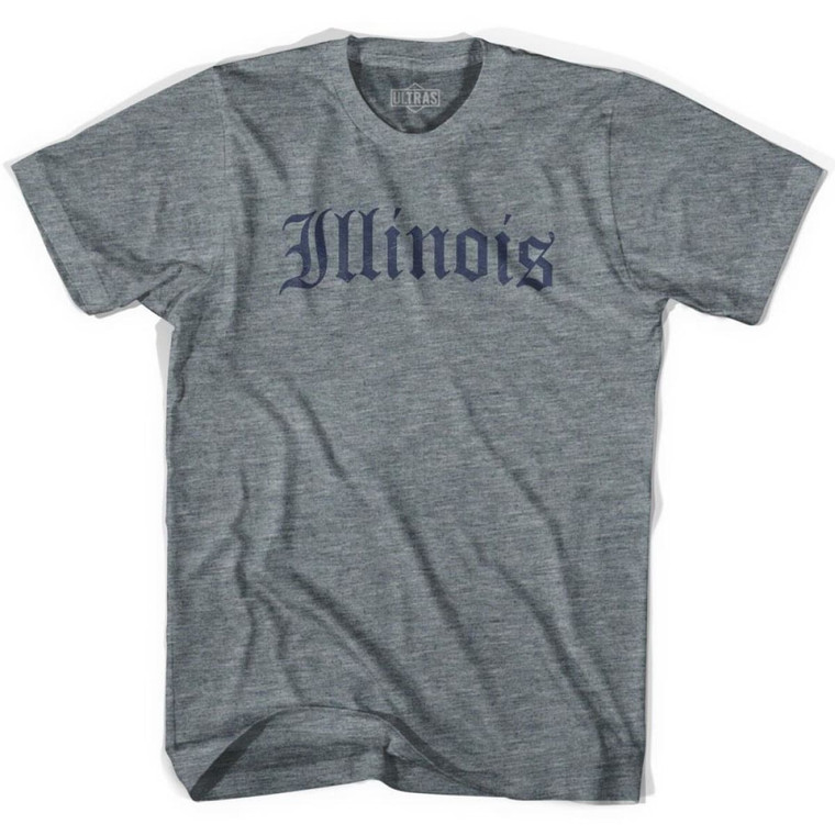 Youth Illinois Old Town Font T-shirt - Athletic Grey
