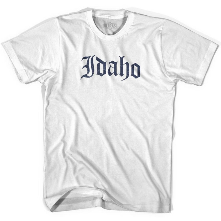 Womens Idaho Old Town Font T-shirt - White