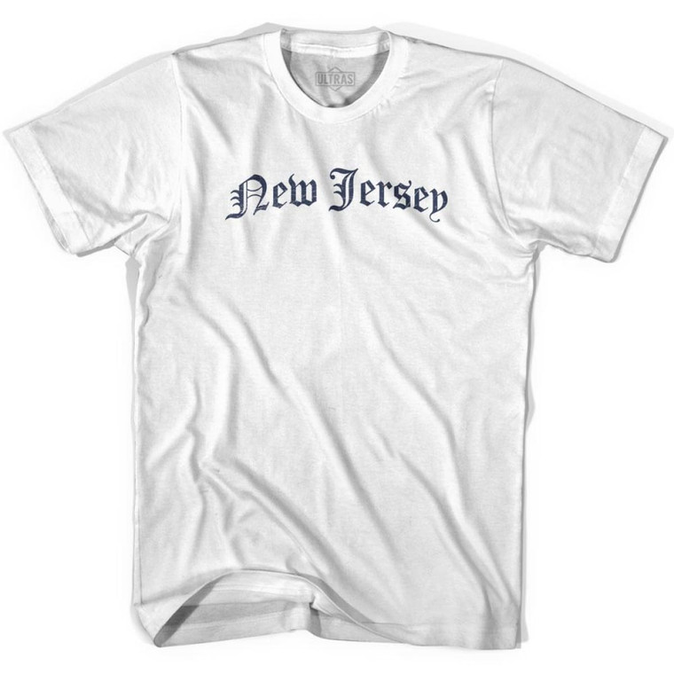 New Jersey Old Town Font T-shirt - White