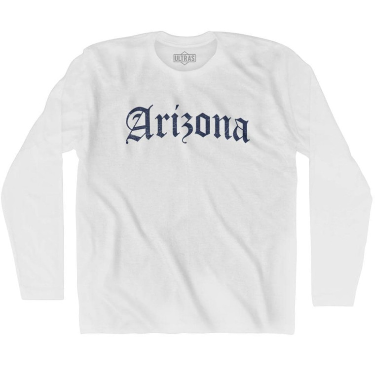Arizona Old Town Font Long Sleeve T-shirt - White