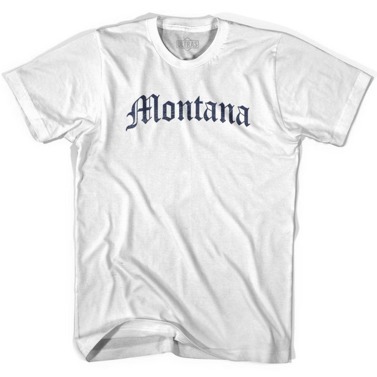 Montana Old Town Font T-shirt - White