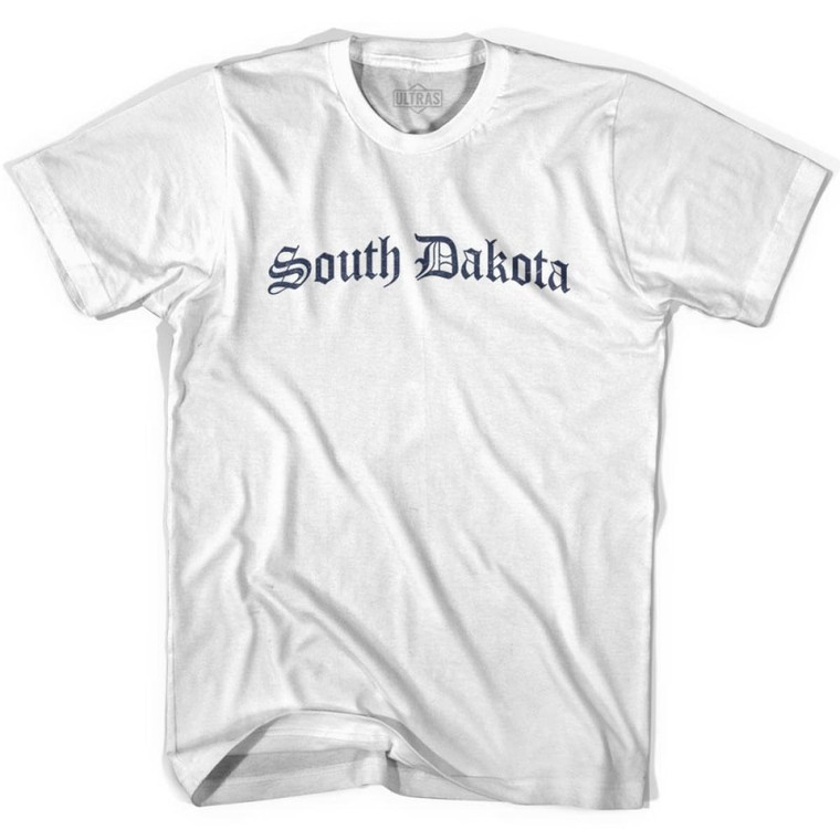 South Dakota Old Town Font T-shirt - White