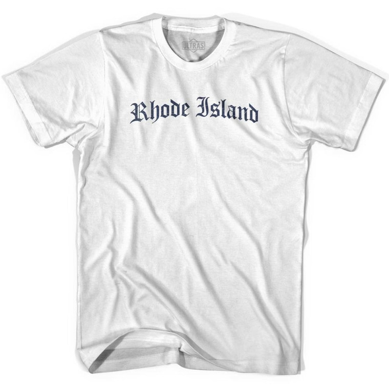 Rhode Island Old Town Font T-shirt - White