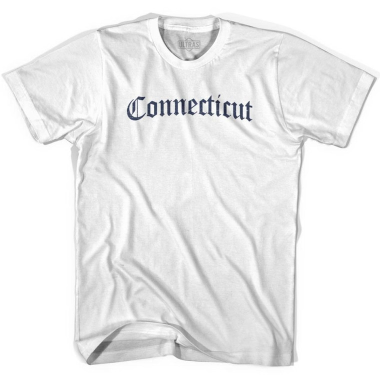 Connecticut Old Town Font T-shirt - White