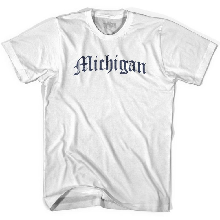 Michigan Old Town Font T-shirt - White