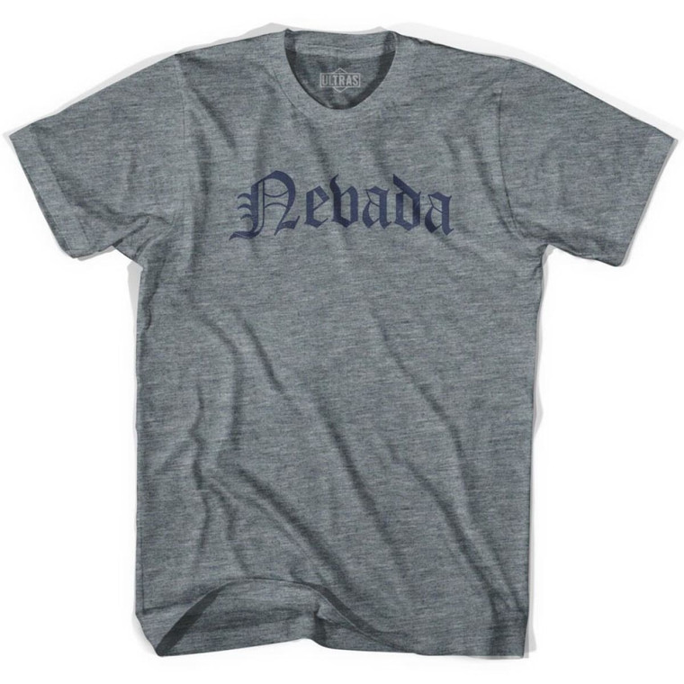 Nevada Old Town Font T-shirt - Athletic Grey