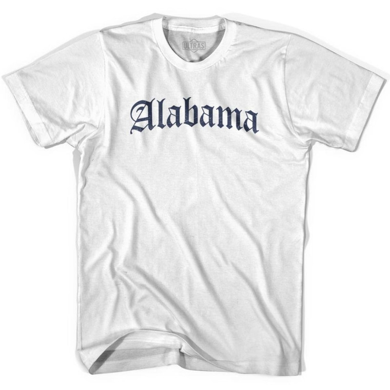 Womens Alabama Old Town Font T-shirt - White