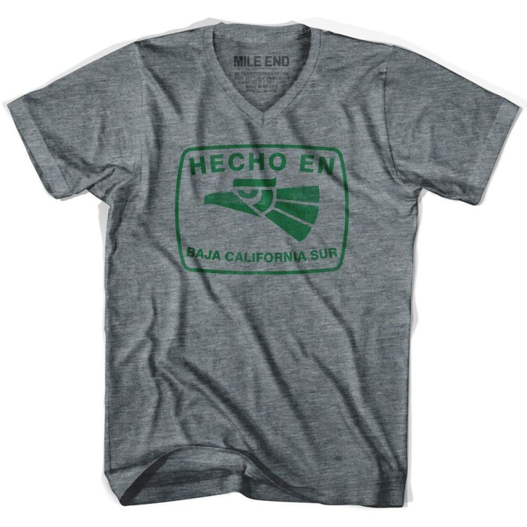 Hecho En Baja California Sur V-neck Vintage T-shirt - Athletic Grey