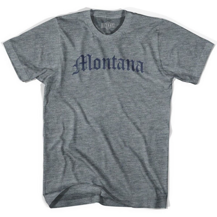 Montana Old Town Font T-shirt - Athletic Grey