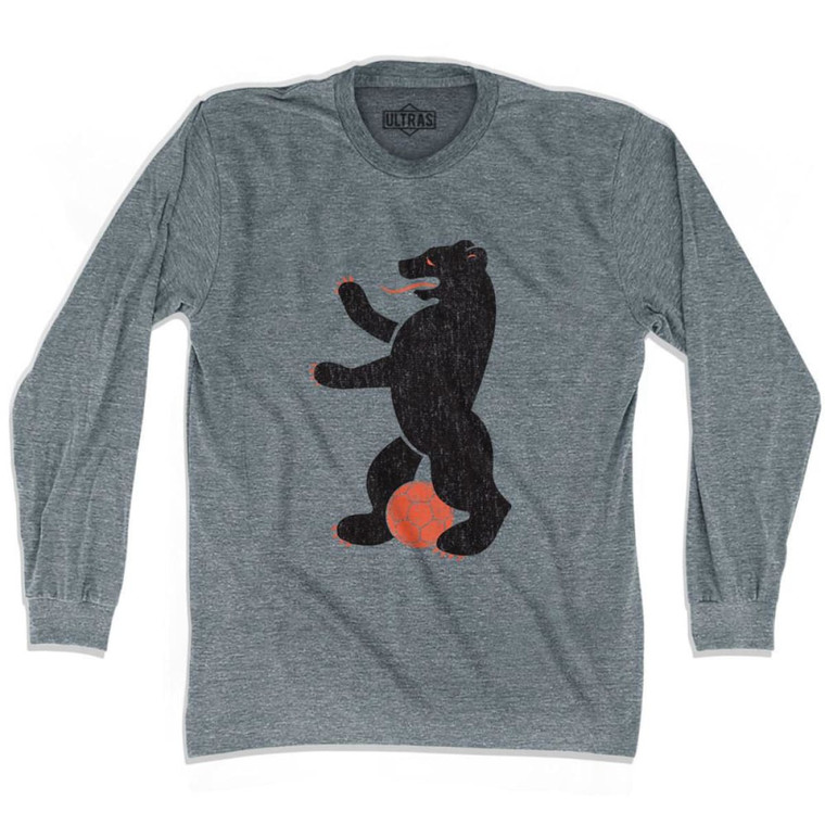 Ultras Berlin Bear Soccer Ultras Soccer Long Sleeve T-shirt - Athletic Grey