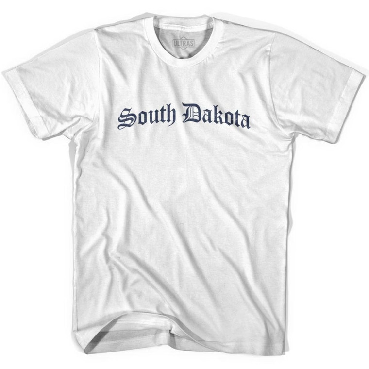Youth South Dakota Old Town Font T-shirt - White
