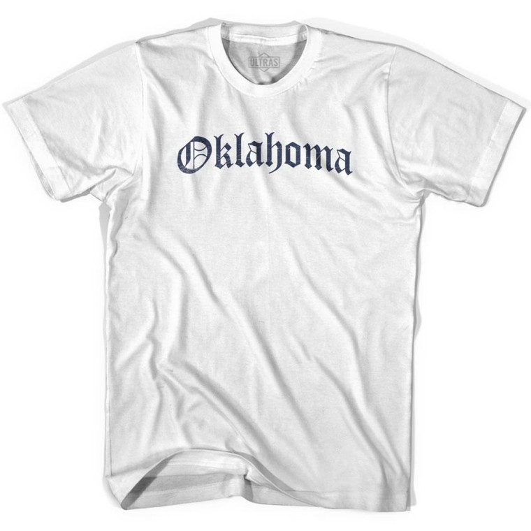 Youth Oklahoma Old Town Font T-shirt - White