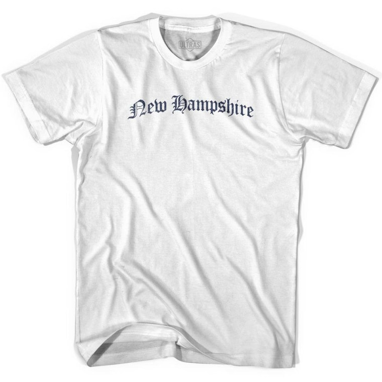 Youth New Hampshire Old Town Font T-shirt - White