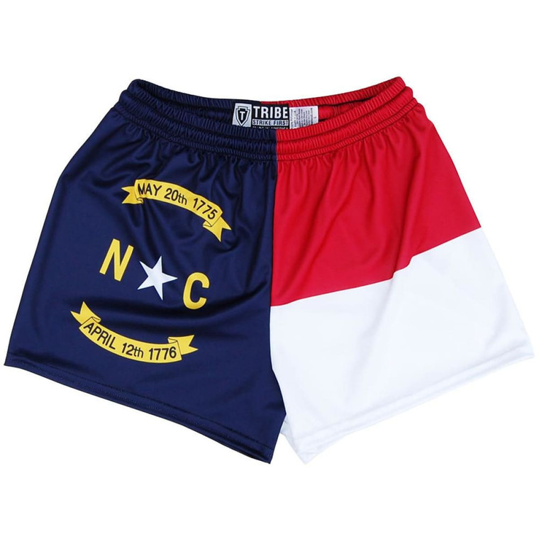 North Carolina Flag Womens & Girls Sport Shorts by Mile End Made in USA - Navy