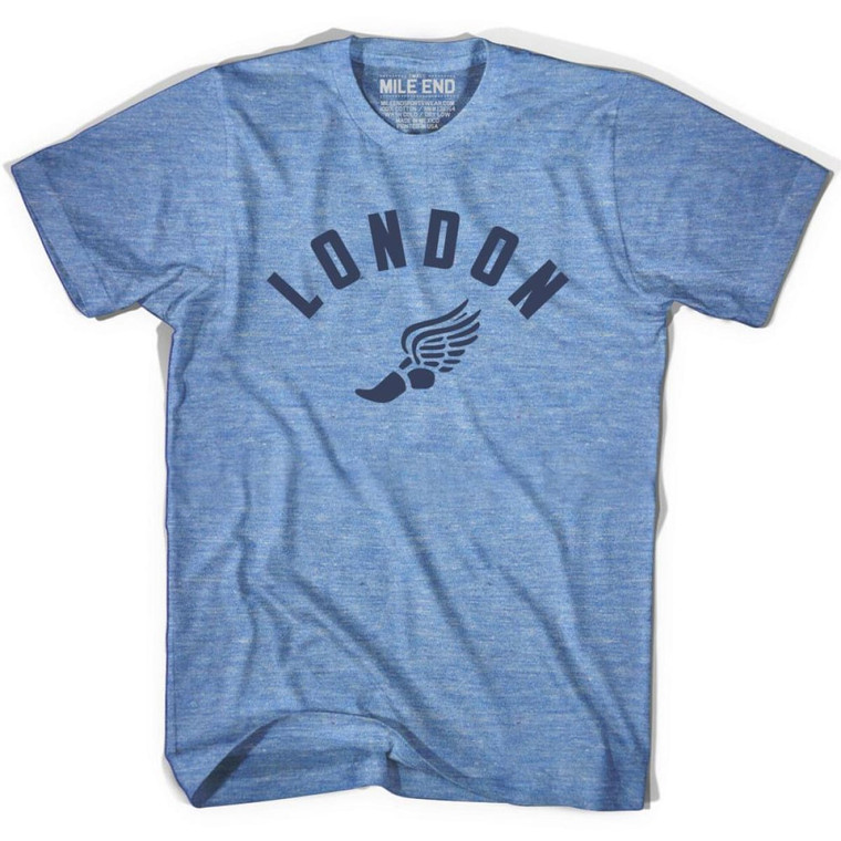 London Running Winged Foot Track T-Shirt - Athletic Blue