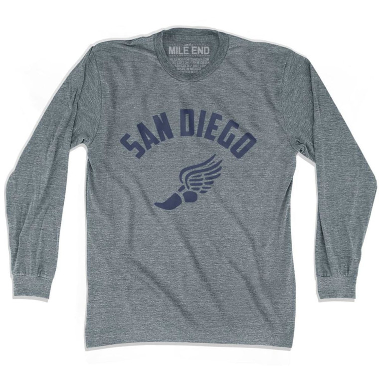 San Diego Track Long Sleeve T-shirt - Athletic Grey