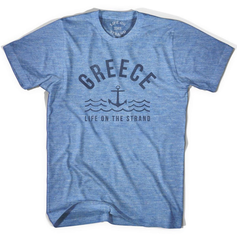 Greece Anchor Life on the Strand T-Shirt - Athletic Blue