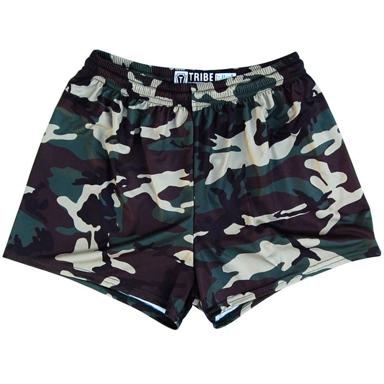 Army Camo Womens & Girls Sport Shorts by Mile End Made in USA - Camo