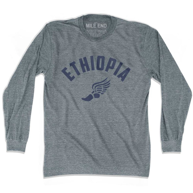 Ethiopia Track Long Sleeve T-shirt - Athletic Grey