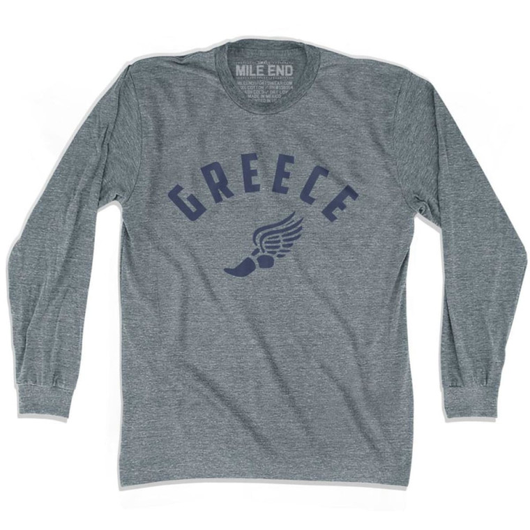 Greece Track Long Sleeve T-shirt - Athletic Grey