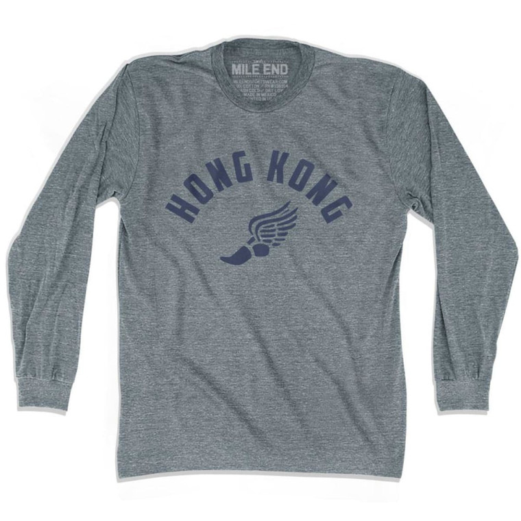 Hong Kong Track Long Sleeve T-shirt - Athletic Grey