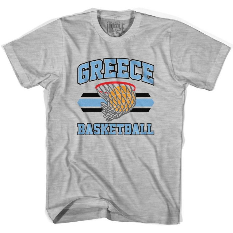 Greece 90's Basketball T-shirts - Grey Heather