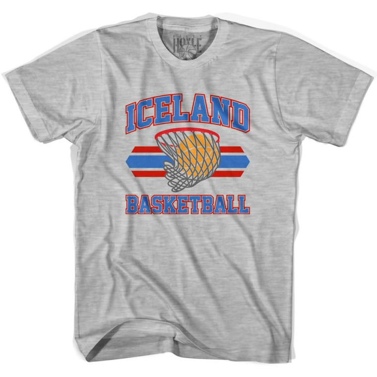Iceland 90's Basketball T-shirts - Grey Heather
