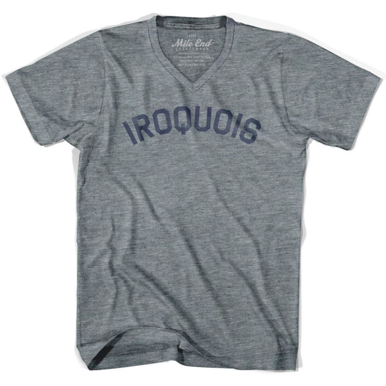 Iroquois Vintage V-neck T-shirt - Athletic Grey