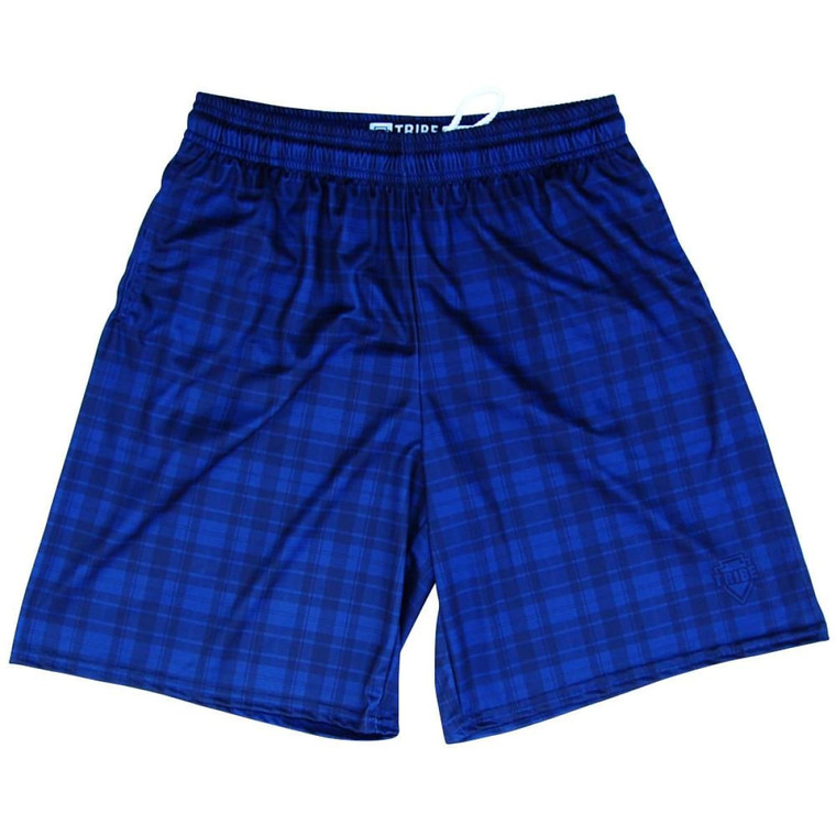 Tartan Plaid Athletic Shorts Made in USA - Navy