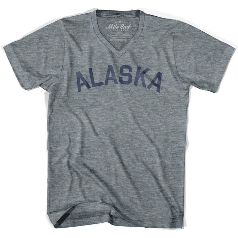 Alaska Text V-neck T-shirt - Athletic Grey