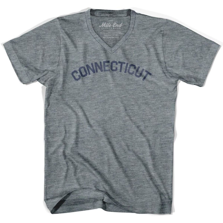 Connecticut Vintage V-neck T-shirt - Athletic Grey
