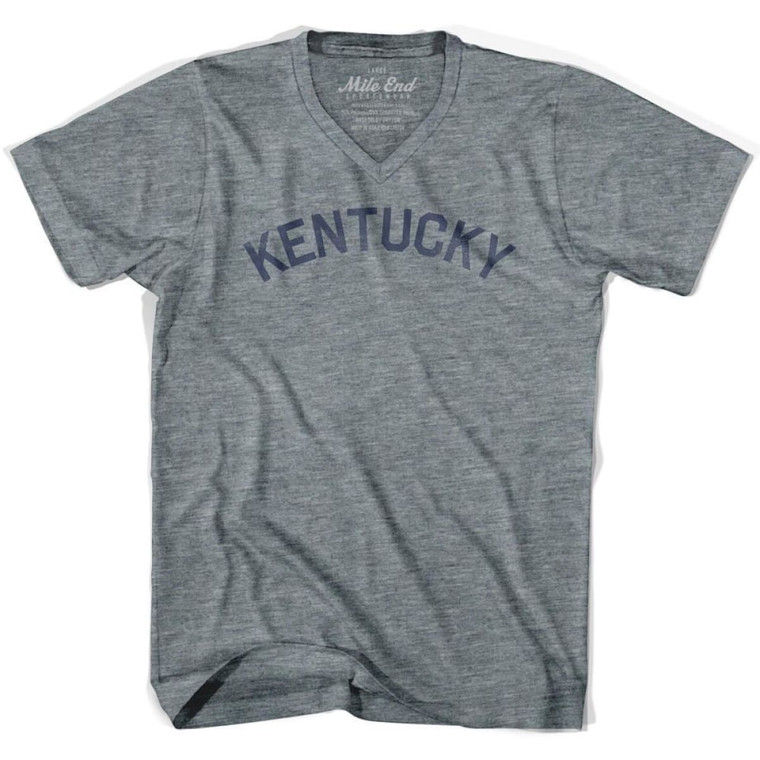 Kentucky Vintage V-neck T-shirt - Athletic Grey