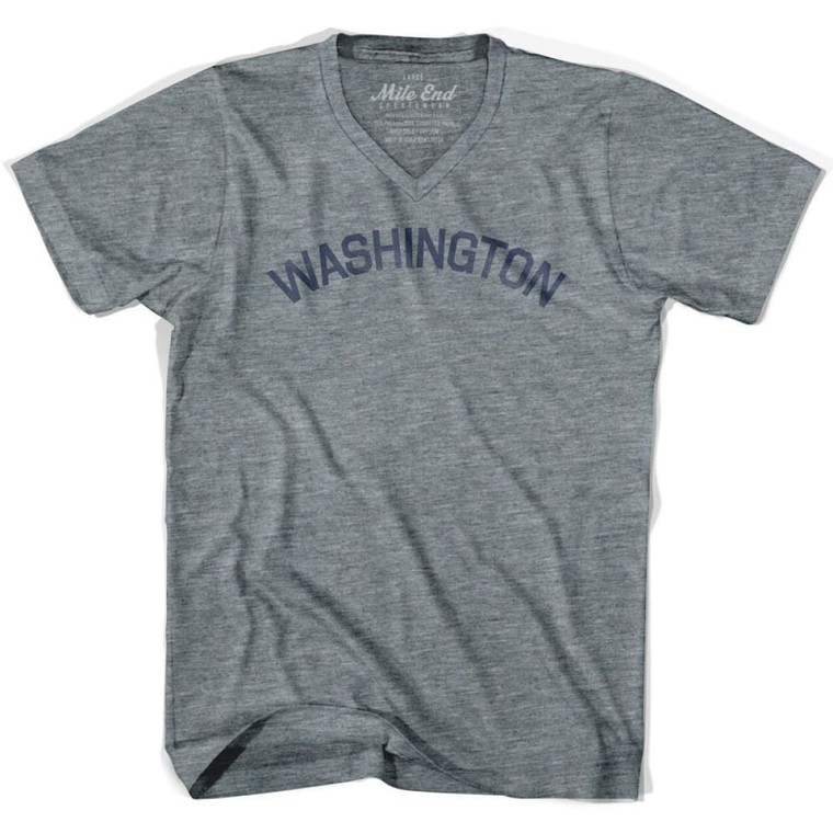 Washington Vintage V-neck T-shirt - Athletic Grey