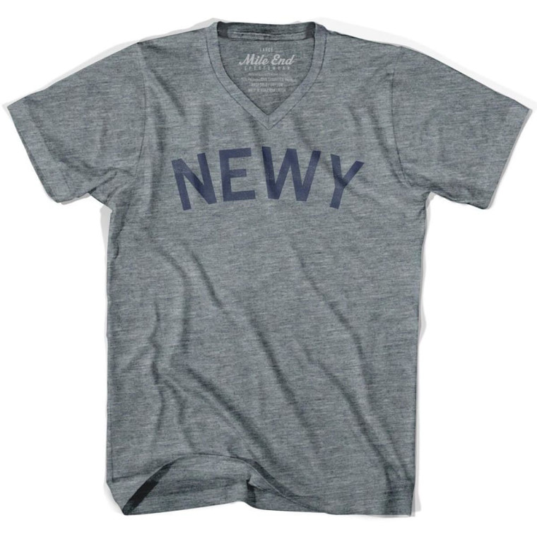 Newy Vintage V-neck T-shirt - Athletic Grey