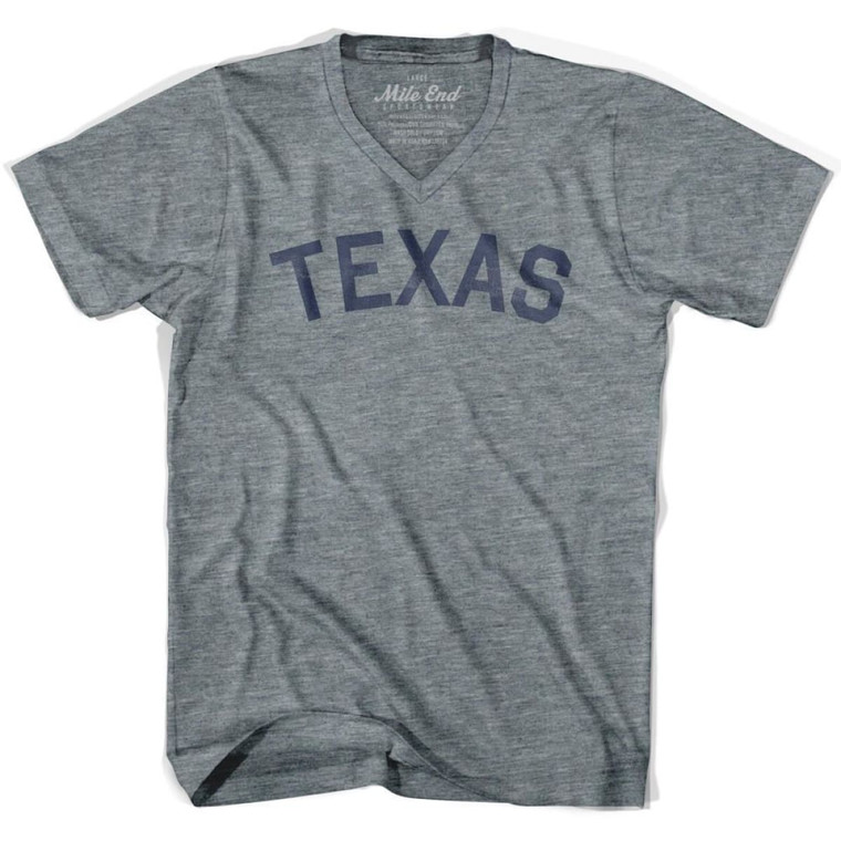 Texas Vintage V-neck T-shirt - Athletic Grey