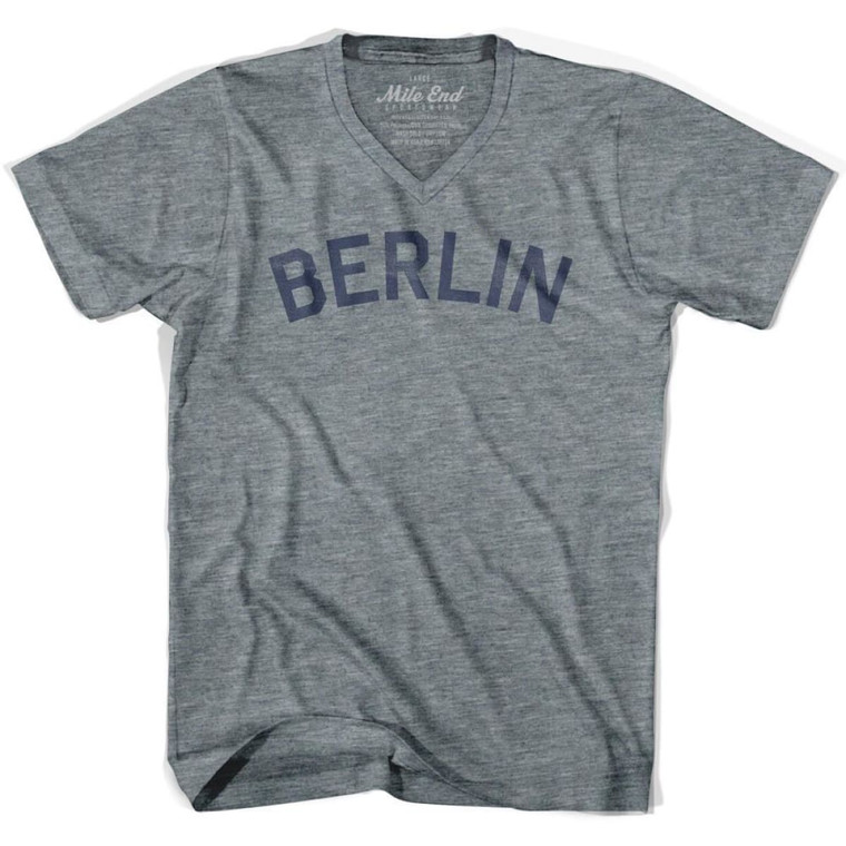 Berlin Vintage V-neck T-shirt - Athletic Grey