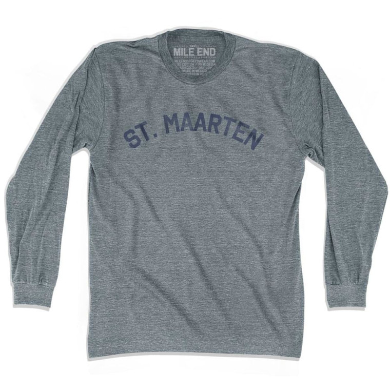 St. Maarten Vintage Long Sleeve T-shirt - Athletic Grey