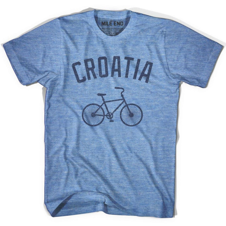 Croatia Vintage Bike T-Shirt - Athletic Blue