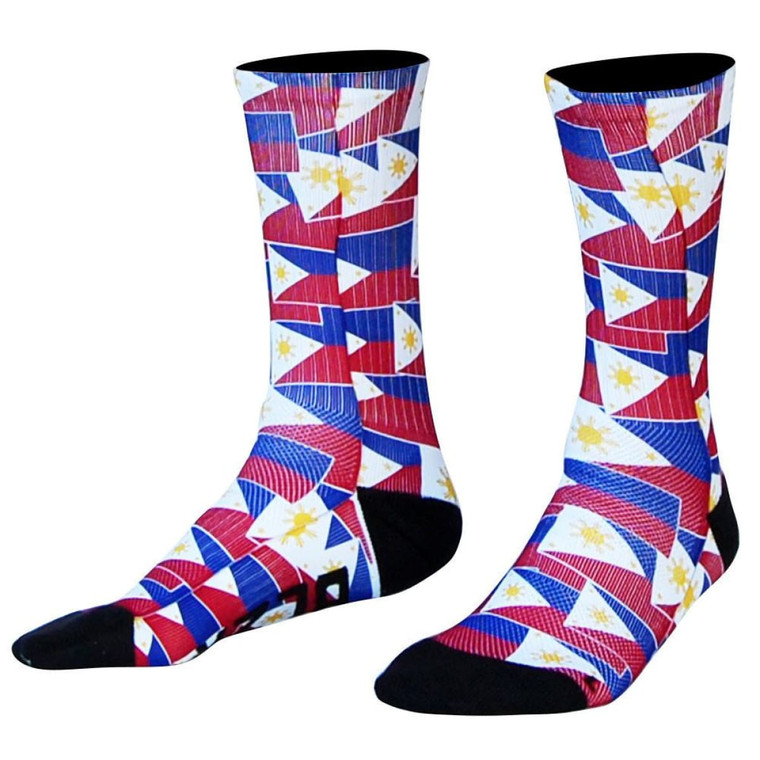 Philippines Flag Party Athletic Crew Socks - Red and Blue
