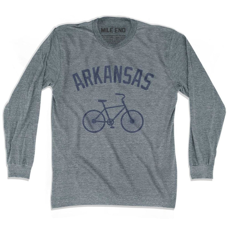 Arkansas Vintage Bike T-shirt Long Sleeve - Athletic Grey
