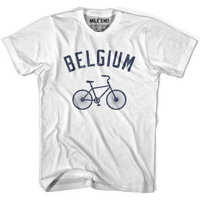 Belgium Vintage Bike T-shirt - White