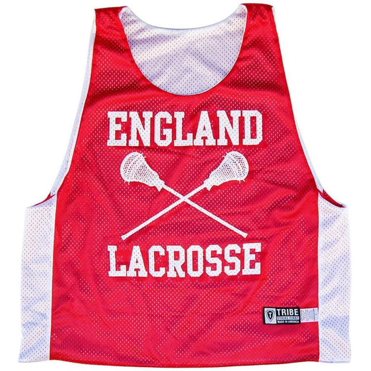 England Nations Lacrosse Pinnie Made in USA - Red and White