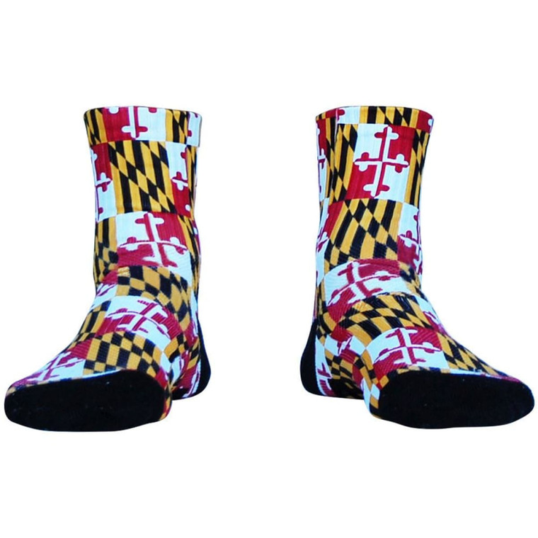 Maryland Flag Half Crew Athletic Socks - Red