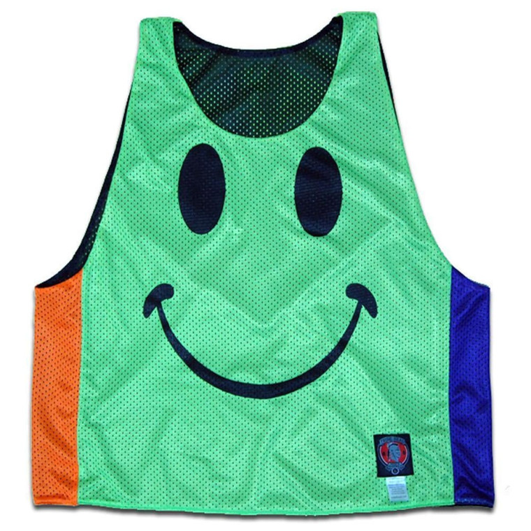 Happy Face Lacrosse Pinnie Made in USA - Neon