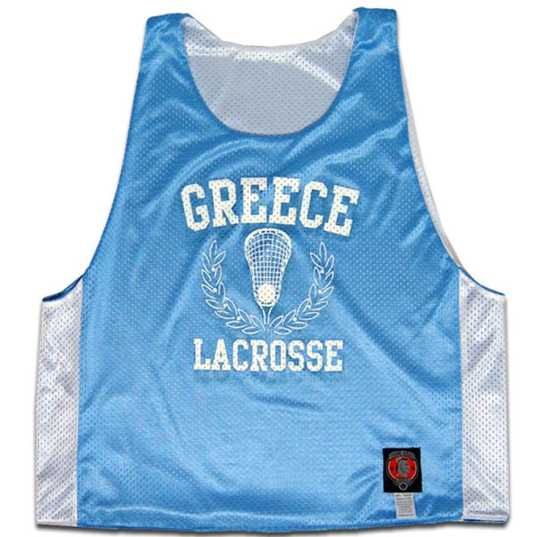 Greece Lacrosse Reversible Pinnie Made in USA - Baby Blue & White