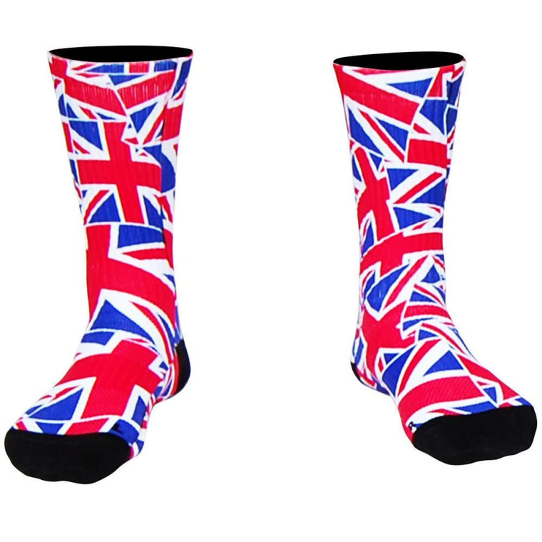 Great Britain Flag Party Crew Socks - Red, White, Blue